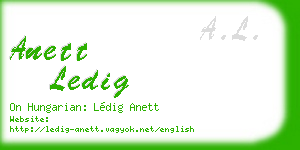 anett ledig business card
