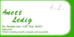 anett ledig business card